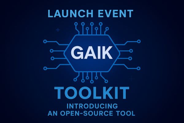 Text about GAIK toolkit lauch in black background